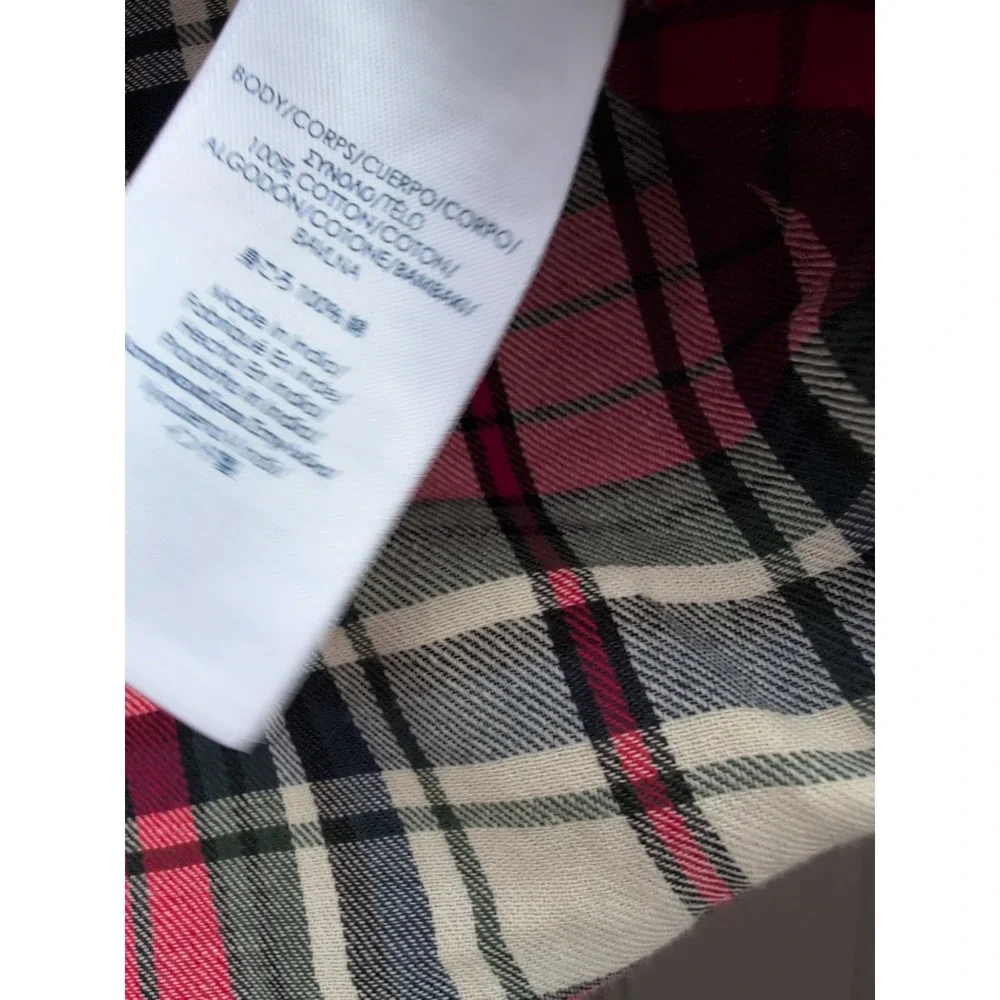 Chaps red plaid‎ long sleeve Petite Medium NEW
